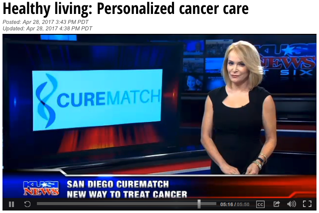 KUSI Evening News “Healthy Living” covers CureMatch’s personalized approach to cancer therapy